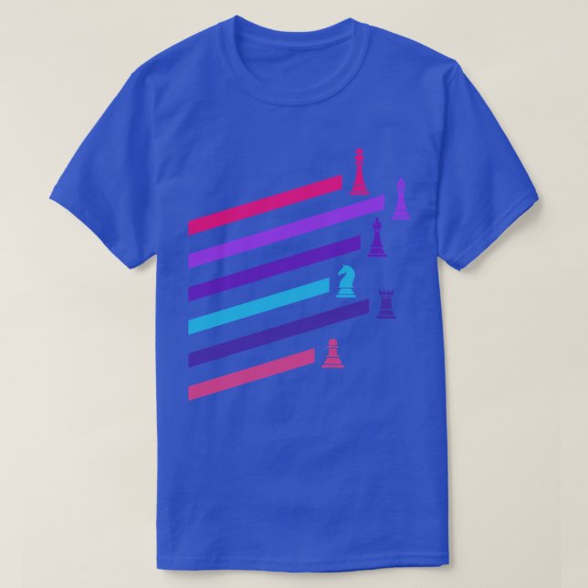 Camiseta Peças de Xadrez Cyberpunk Neon (Frente do Design)