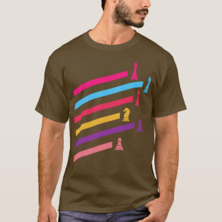 Camiseta Peças de xadrez do Synthwave 80s