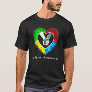 Camiseta Peças do Quebra-Cabeça das Mãos no Coração para Co