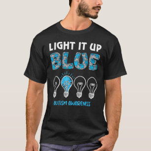 Camiseta Peças do Quebra-Cabeça do Autismo Ilumine-o de Azu