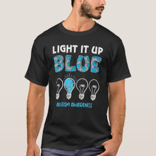 Camiseta Peças do Quebra-Cabeça do Autismo Ilumine-o de Azu