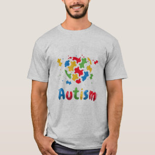 Camiseta Peças legal de Quebra-cabeça Cardíaco Acendem-n