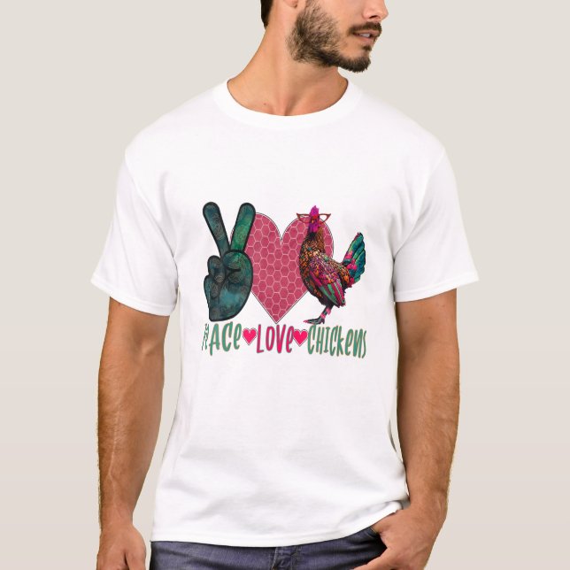 Camiseta Pecuária de Galinha de Paz e Amor (Frente)