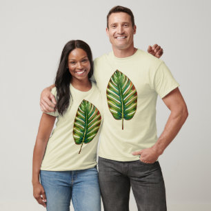 Camiseta Pêd Tropical Amarelo Amarelo Verde de Aquarela