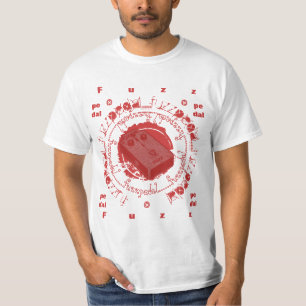 Camiseta Pedal da poeira de papel da guitarra, colagem