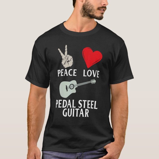 Camiseta Pedal Steel Guitar Instrumento Pedal Steel Guitari (Frente)