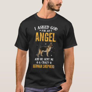 Camiseta Pedi a Deus um Anjo Dia dos Pais Pastor Alemão