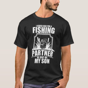 Camiseta Pedi a Deus um Parceiro de Pesca Ele Me Enviou Meu