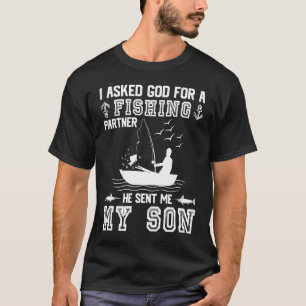 Camiseta Pedi a Deus um Parceiro de Pesca Ele Me Mandou Meu