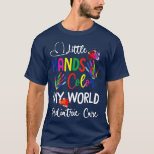 Camiseta Pediatria Enfermeira Pequena Cor das Mãos