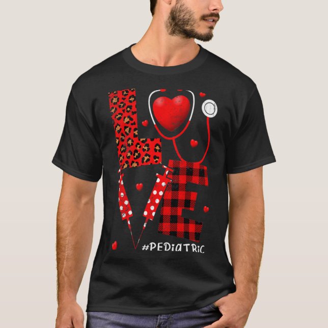 Camiseta Pediatric Peds Nurse Valentines Day Love Heart Ste (Frente)