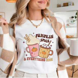 Camiseta Pedra de abóbora cai latina bonitinha café