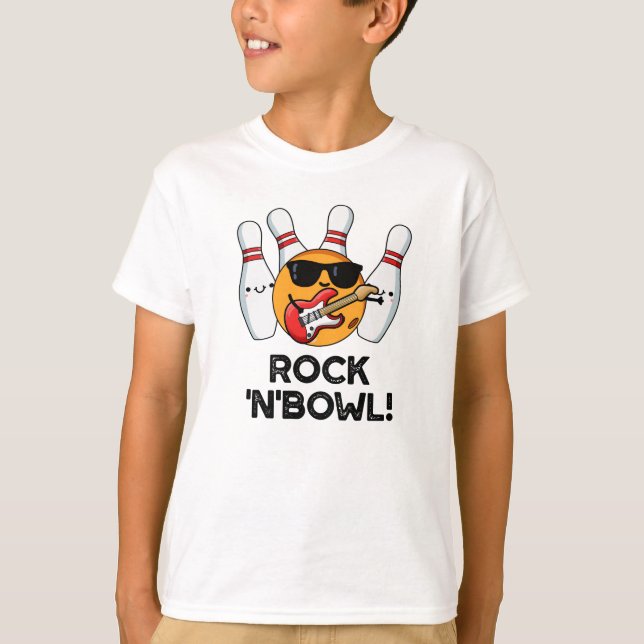 Camiseta Pedra De Boliche Engraçada De Rock E Bowl (Frente)