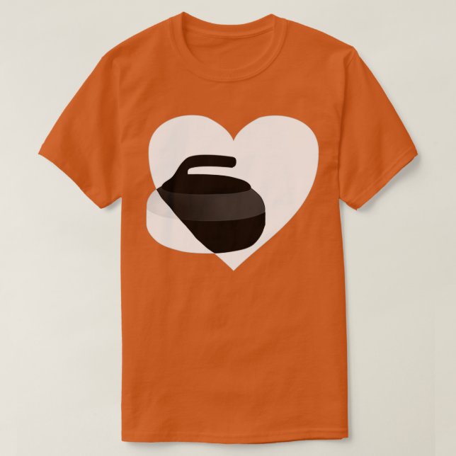 Camiseta Pedra de curling no coração (Frente do Design)