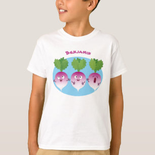 Camiseta Pedra de desenho animada de verduras e legumes