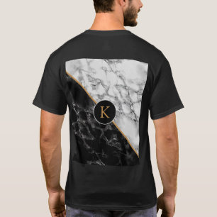 Camiseta Pedra de mármore preto e branco - adicione sua le