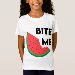 Camiseta Pedra de Melancia Pedra de Fruta Sarcástica Morde-