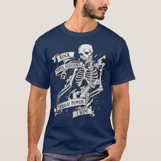 Camiseta Pedra de papel de pedra Polegar na garganta I ganh