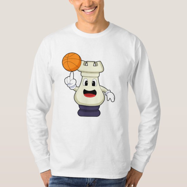 Camiseta Pedra de xadrez Rook no basquetebol (Frente)