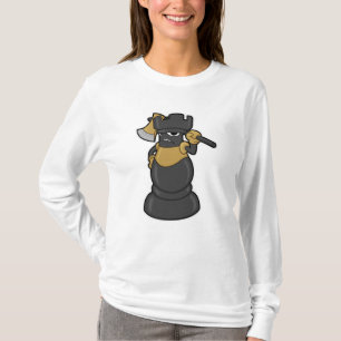 Camiseta Pedra de xadrez Rook no xadrez com Ax