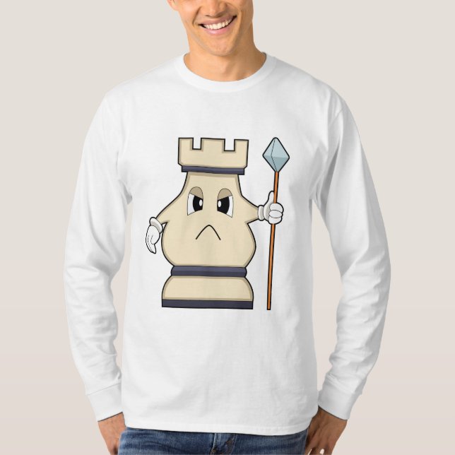 Camiseta Pedra do xadrez Rook em Chess.PNG (Frente)