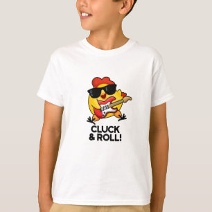 Camiseta Pedra e Roll Cute Rock n Roll Chicken Pun