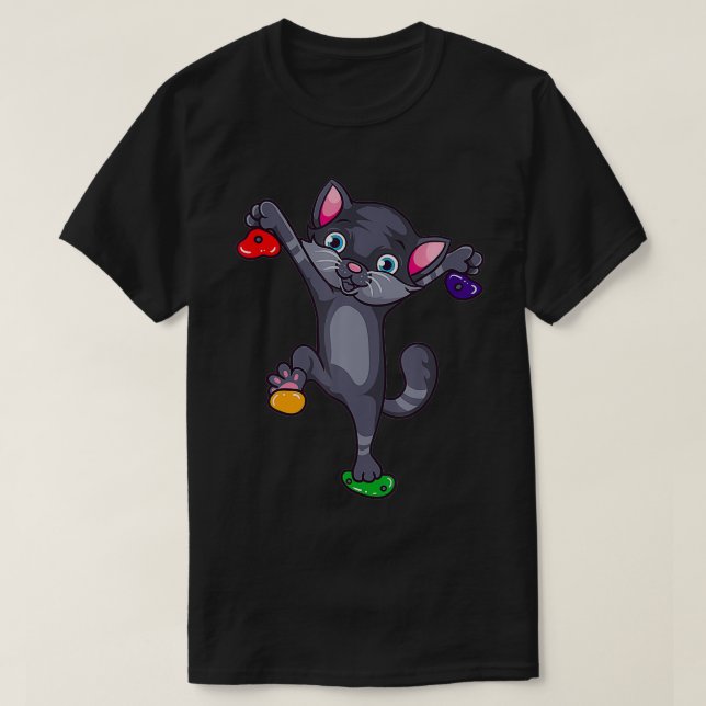 Camiseta Pedra Engraçada Sofrendo O Clima De Gato (Frente do Design)