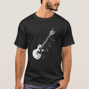 Camiseta Pedra No Pescoço Da Guitarra Com Uma Doce Pedra E 