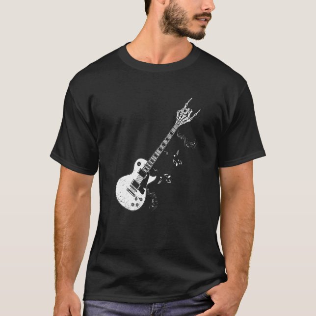 Camiseta Pedra No Pescoço Da Guitarra Com Uma Doce Pedra E  (Frente)
