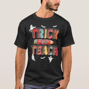 Camiseta Pedra Ou Ensino De Ensino De Halloween Leopard Gr