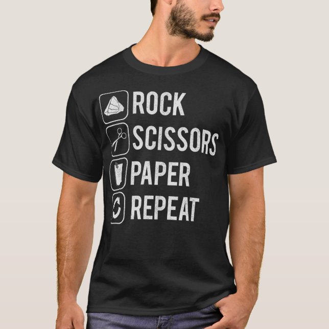 Camiseta Pedra, Papel e Tesoura S2 (101) (Frente)