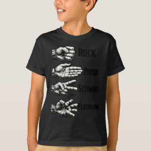 Camiseta Pedra papel tesoura flashbang divertido meme de jo