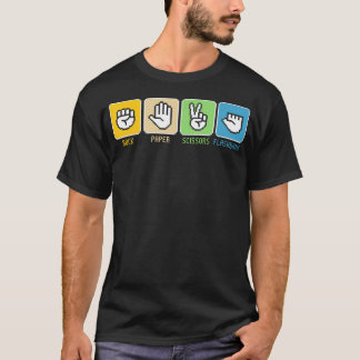 Camiseta Pedra Papel Tesoura Flashbang Gamer Vintage