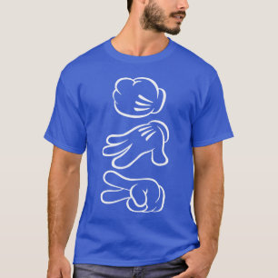 Camiseta Pedra Papel Tesoura Mão do Mickey Mouse amigo