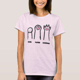Camiseta Pedra Papel Tesoura Patas de Gato Divertido Rapaze