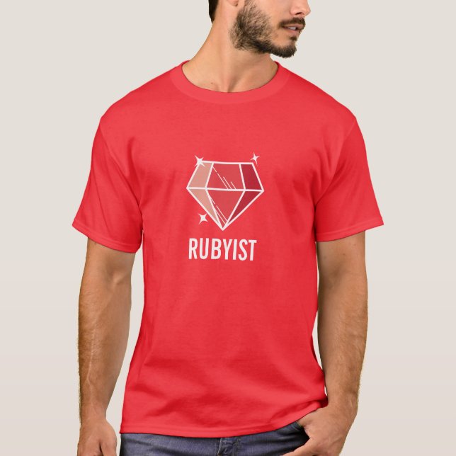 Camiseta Pedra preciosa vermelha Rubyist do rubi (Frente)