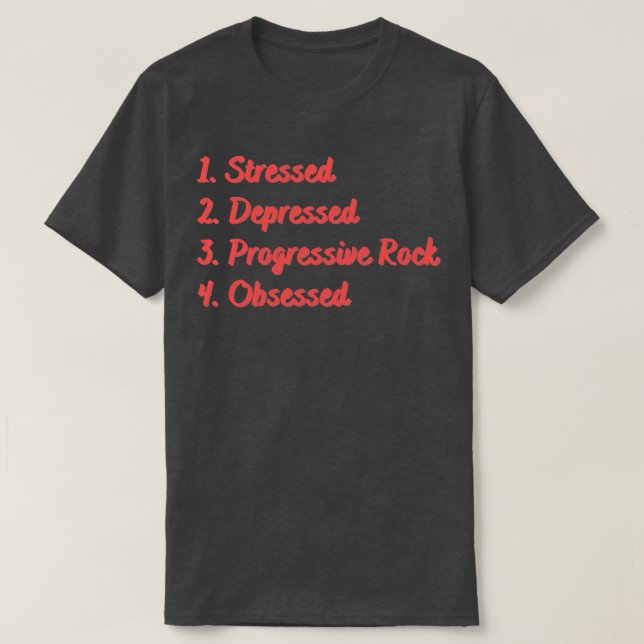 Camiseta Pedra Progressista em Estresse Obcecada (Frente do Design)