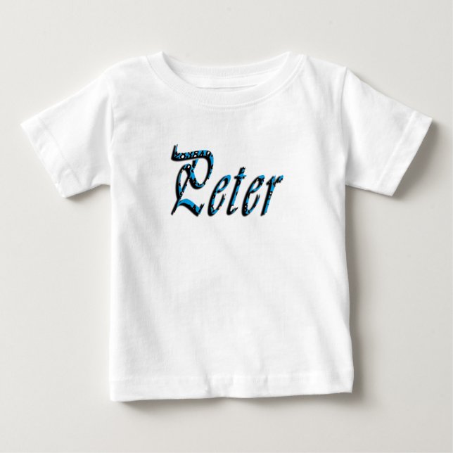 Camiseta "Pedro" Números Azuis Nome Pedro, (Frente)
