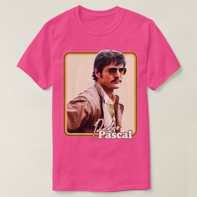 Camiseta Pedro Pascal Retro Fan Trabalho de arte 1 (Frente do Design)