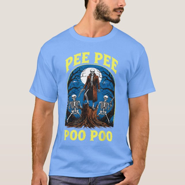 Camiseta Pee Pee Poo Poo Cursed Gen Z Meme Funny Skeleton W (Frente)