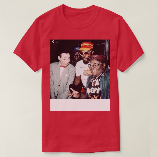 Camiseta Pee Wee Herman com T e The Fat Boys 1985 Long Sl (Frente do Design)
