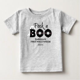 Camiseta "Peek A Boo Personalised Baby's 1rua Halloween"