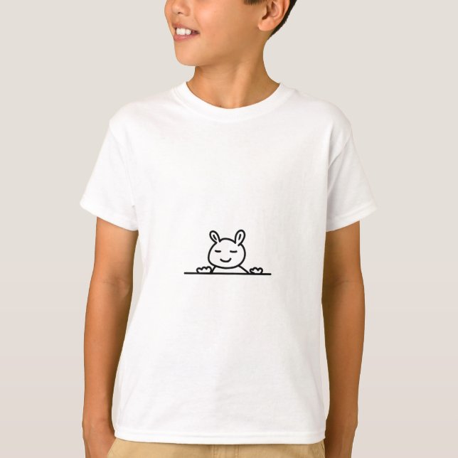 Camiseta Peekaboo Rabbit Cartoon Sketch Classic (Frente)