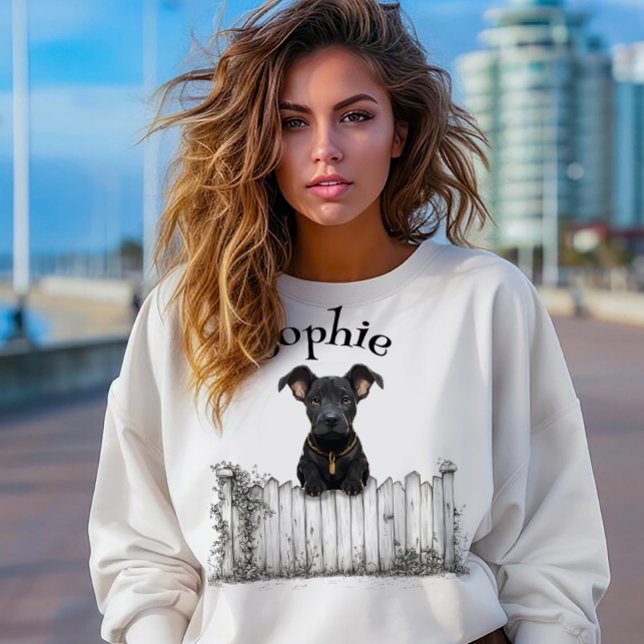 Camiseta Peeking Dog Personalizável (Criador carregado)