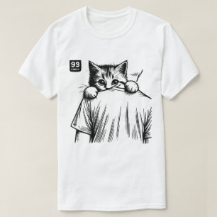 Camiseta Peeking Pawfect: Teto de Gato Escondido