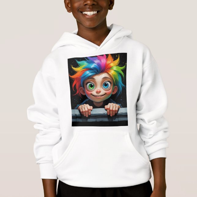 Camiseta Peeking Rainbow - Caractere Whimsical Mischievous (Frente)