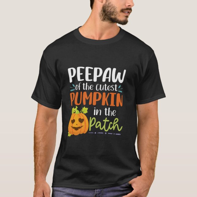 Camiseta Peepaw Da Pumpkin Mais Justa No Hallowee Do Patch (Frente)