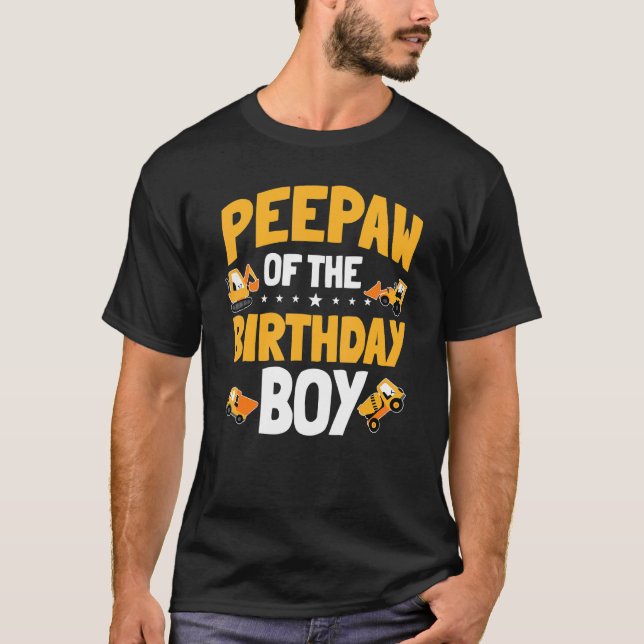 Camiseta Peepaw Do Trabalhador De Construção De Meninos De  (Frente)
