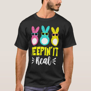 Camiseta Peepin It Real Cute Rabbit Face Trim Com Óculos