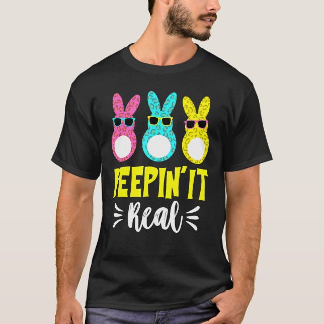 Camiseta Peepin It Real Cute Rabbit Face Trim Com Óculos (Frente)